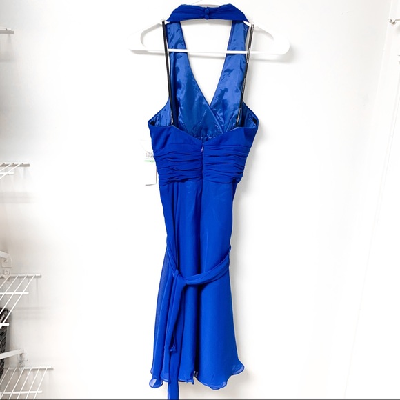 NWT Maggy London Flowy Blue Halter Dress Size 8 - Picture 3 of 7